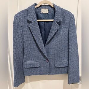 Pendleton tweed Classic Blue Textured Blazer size 10 no size tag